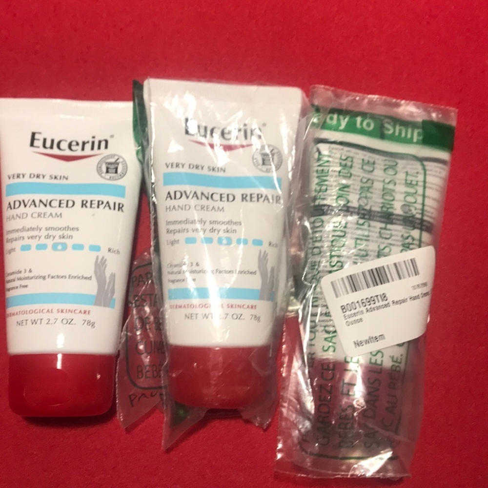 Lot Of 3 New Eucerin Advanced Repair Hand Cream